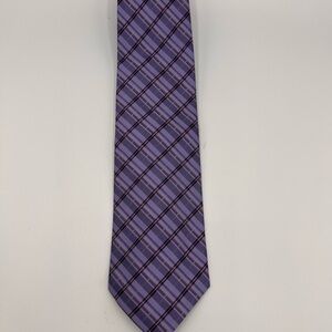 Izod Purple Silk Tie with Diagonal Stripes